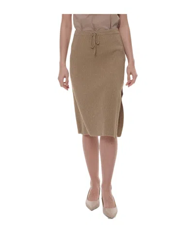 Marella Knitted Midi Skirt In Brown