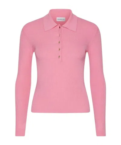 Marella Knitted Polo Shirt In Pink