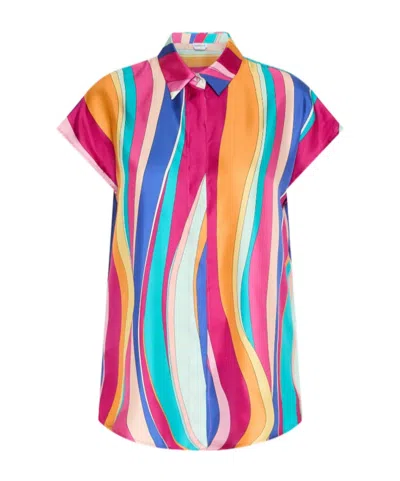 Marella Knot-detail Silk Shirt - Fuchsia In Multi