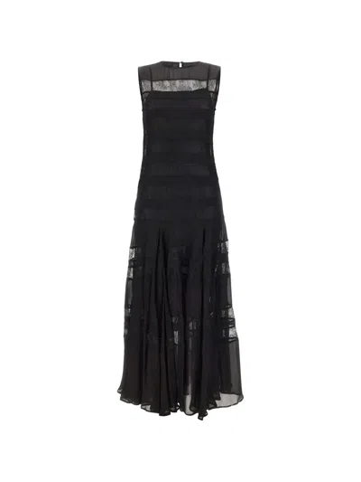 Marella Lace Ruffle Dress In Black