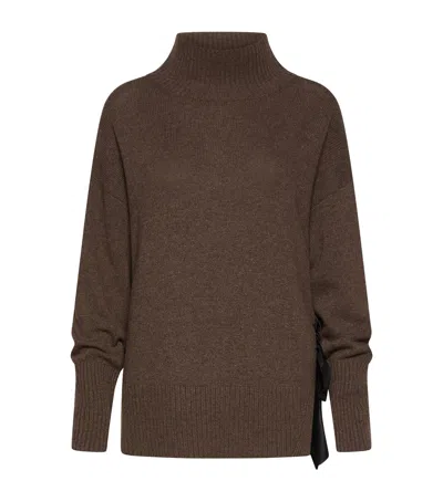 Marella Lace-detail Sweater In Brown