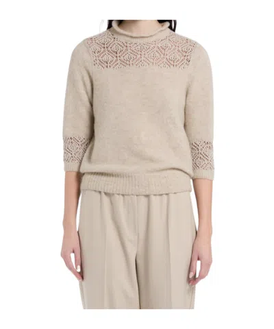 Marella Lace-detail Sweater In Pink