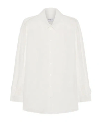 Marella Lace-inlay Shirt In Red