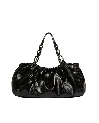MARELLA LARGE BLACK LEATHER SHOPPER