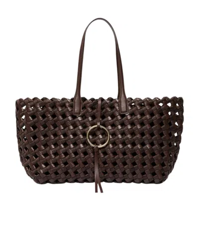 Marella Large Woven Shopping Tote In Pink