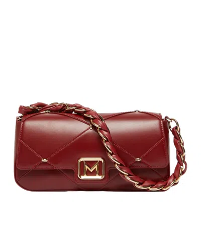 Marella Le Muse Medium Diamond Pattern Shoulder Bag In Burgundy