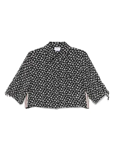 Marella Leaf-print Shirt In Black