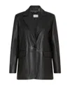 Marella Leather Blazer In Black