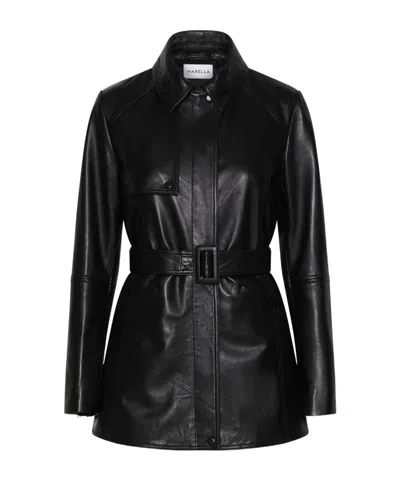 Marella Leather Heavy Jacket - Black
