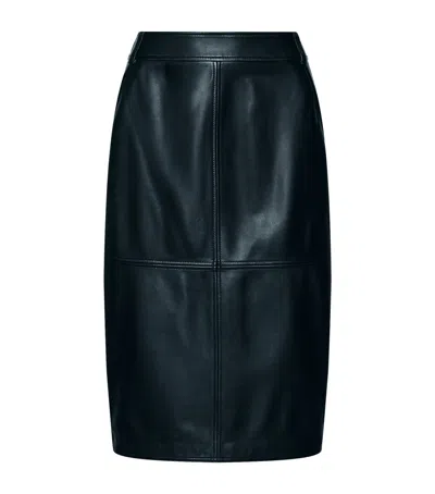 Marella Leather Panelled Skirt In Black