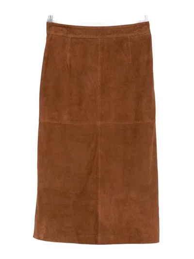 Marella Leather Skirt In Brown