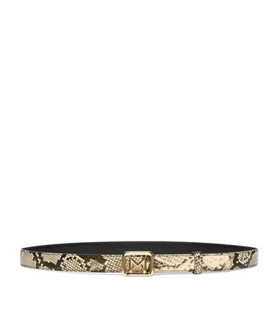 Marella Leather Snake Print Belt In Multi