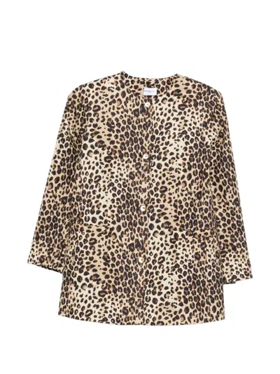 Marella Leopard-print Jacket In Brown