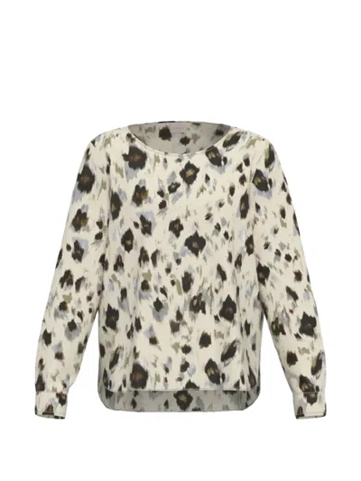 Marella Leopard-print Long-sleeve Blouse In Neutral