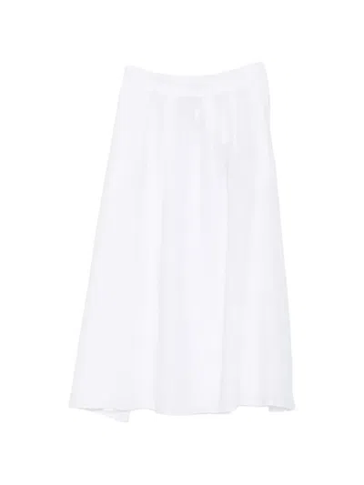 Marella Linen A-line Midi Skirt In White