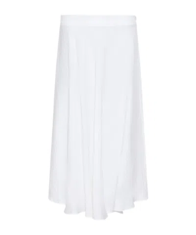 Marella Linen Basketweave Skirt In White