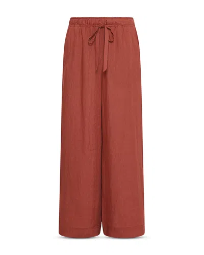 Marella Linen Drawstring Pants In Red