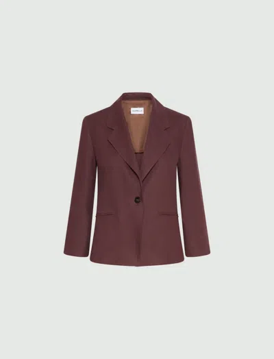 Marella Linen Jacket Woman Brown