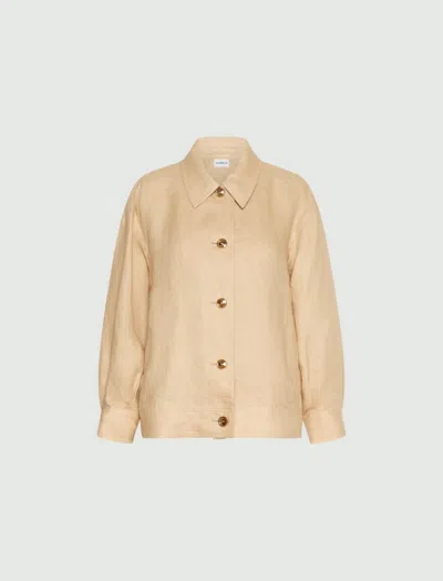 Marella Linen Jacket Woman Daino In Yellow