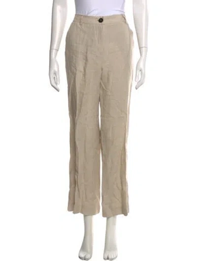 Pre-owned Marella Linen Wide Leg Pants W/ Tags In Neutral