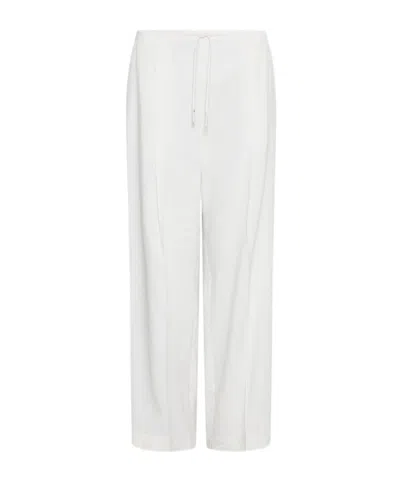 Marella Linen-blend Drawstring Trousers In White