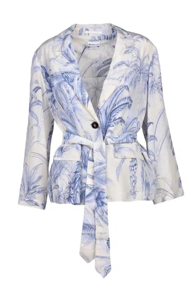 Marella Livia Blazer - Cream/blue In White