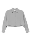 Marella Livia Button-down Cropped Shirt In Gray