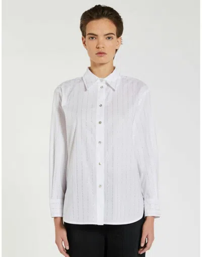 Marella Locusta Diamante Button Up Shirt Col: 001 Optical White