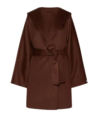 Marella Logo Coat In Brown