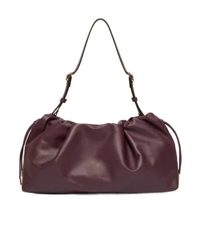 Marella Logo Handbag In Burgundy
