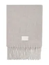 Marella Logo-patch Fringed Scarf In Gray