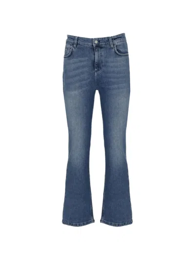 Marella Logo-patch Faded Jeans In Blue