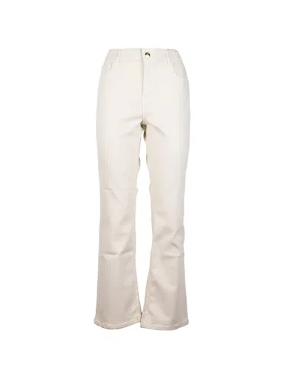 Marella Logo-patch Jeans In Neutral
