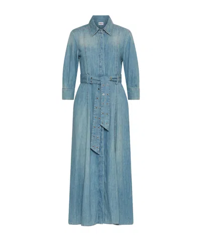Marella Long Fluid Denim Shirt Dress - Blue Jeans