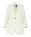Marella Long Single-breasted Blazer - Wool White In White