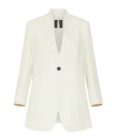 Marella Long Single-breasted Blazer - Wool White