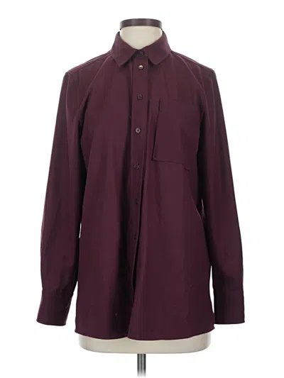 Pre-owned Marella Long Sleeve Blouse In Burgundy