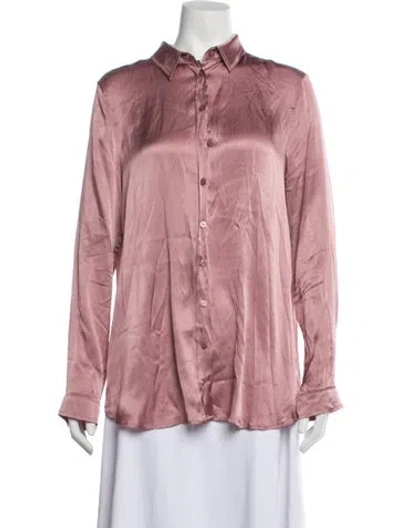 Pre-owned Marella Long Sleeve Button-up Top In Pink