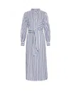 Marella Striped-pattern Belted Shirt-dress In Blue