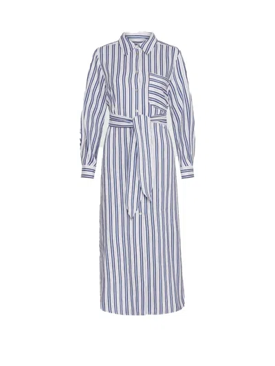 Marella Long Sleeve Striped Dress In Multi