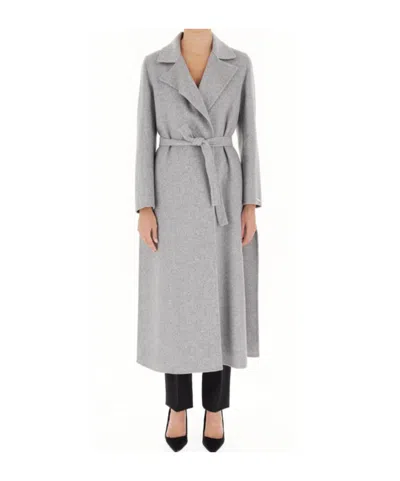 Marella Long-sleeved Coat In Gray