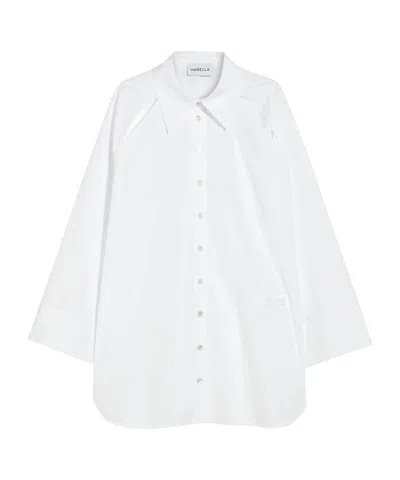 Marella Womens Optical White Gardena Oversized-fit Cotton Shirt