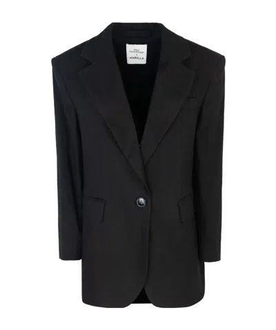 Marella Long-sleeved Suit Coat In Black
