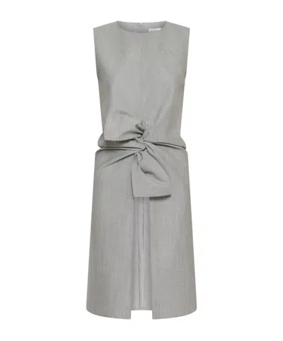 Marella Long Wool And Silk Top - Grey In Gray