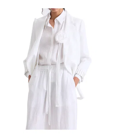 Marella Long-sleeve Blazer With Lapel Collar In Neutral
