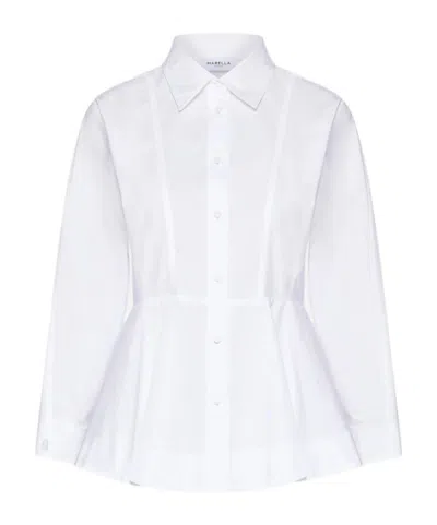 Marella Long-sleeve Button-up Shirt In White