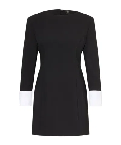 Marella Shaped Envers Satin Dress In Black