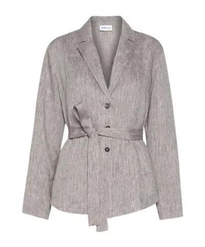 Marella Long-sleeved Jacket In Gray
