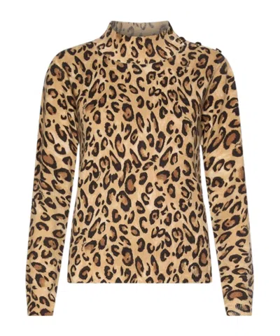 Marella Long-sleeved Turtleneck Knit Top In Brown