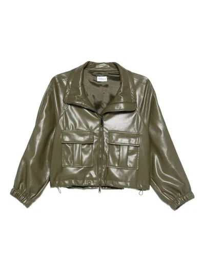 Marella Pocket Zip-front Jacket In Green